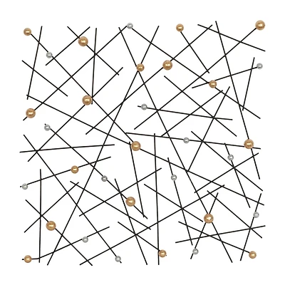 24" Black, Gold & Silver Metal Contemporary Wall Décor