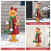 Glitzhome® 36" Metal Christmas Gingerbread Man Yard Stake