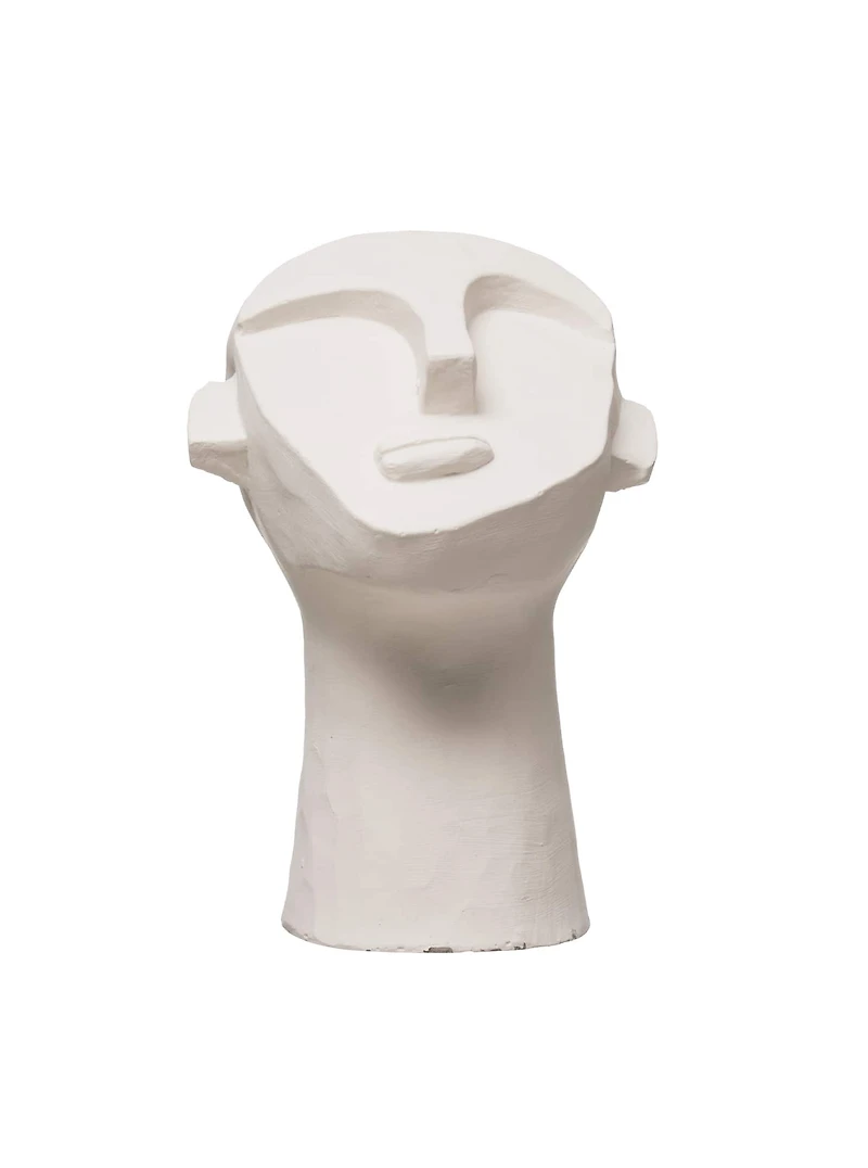 Hello Honey® 9" White Cement Face Sculpture