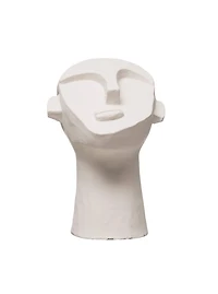 Hello Honey® 9" White Cement Face Sculpture