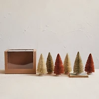 Hello Honey® 6.5" Gray & Mauve Sisal Bottle Brush Tree with Wood Base Set