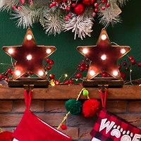 Glitzhome® 7" Marquee LED Star Stocking Holder Set