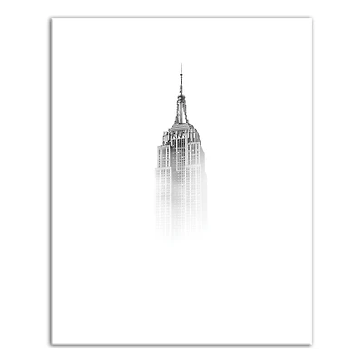 Empire State Building In Fog 16" x 20" Canvas Wall Art
