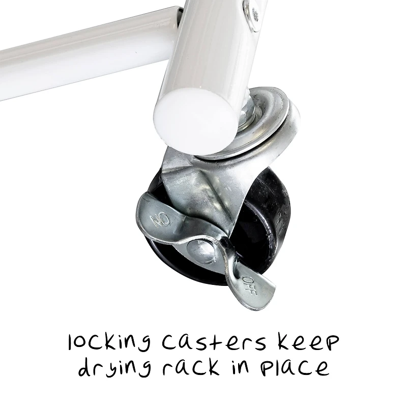 Honey Can Do White Rolling Multi-Section Clothes Drying Rack