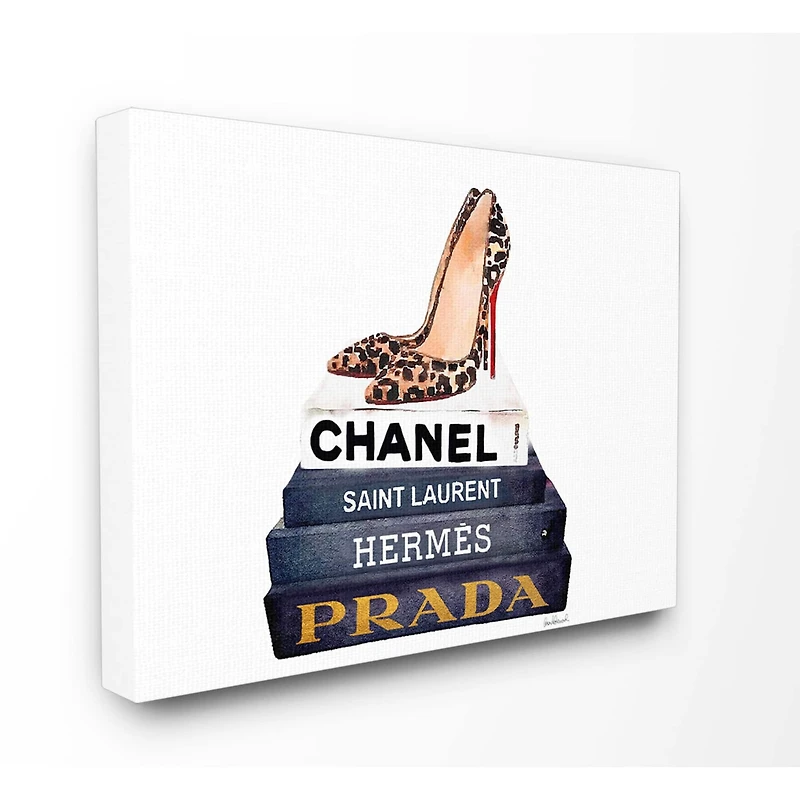 Stupell Industries Fashion Books & Leopard Heels Canvas Wall Art