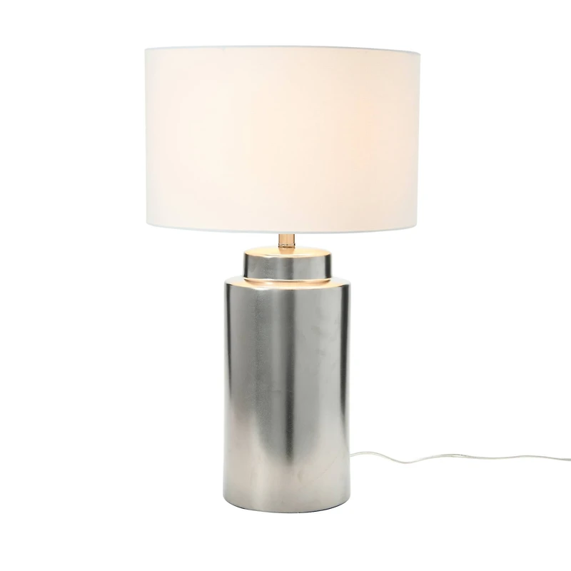 Hello Honey® 28" Silver Metallic Stoneware Table Lamp