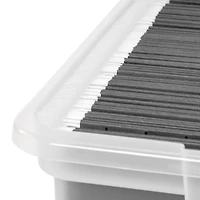 IRIS Pink & Clear Snap Tight Plastic File Organizer Box, 4ct.