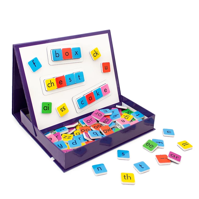 Junior Learning® Rainbow Phonics Tiles with Built-In Magnetic Board Educational Learning Set