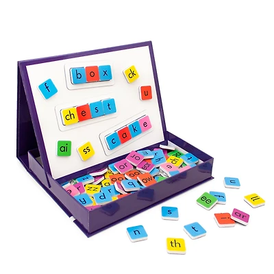 Junior Learning® Rainbow Phonics Tiles with Built-In Magnetic Board Educational Learning Set