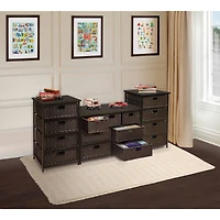 Badger Basket August Collection Wide Espresso Seven Basket Storage Unit