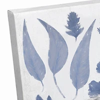 Navy Botanical Cow 24" x 24" Canvas Wall Art