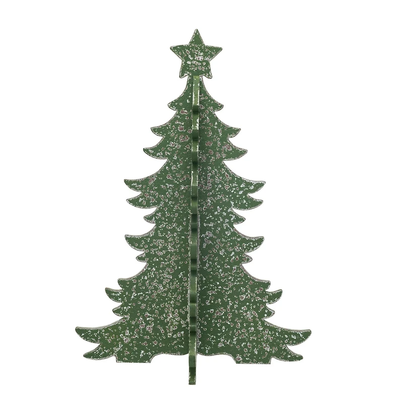 Hello Honey® 18.75" Distressed Green Interlocking Christmas Tree with Star