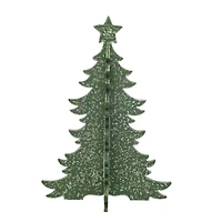 Hello Honey® 18.75" Distressed Green Interlocking Christmas Tree with Star