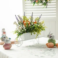 Glitzhome® 12.5" Easter Carrot Metal Wagon Centerpiece