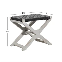 20" Black Wood Farmhouse Stool