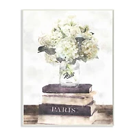 Stupell Industries White Florals on Parisian Bookstack Wall Plaque