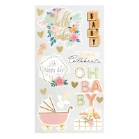 12 Pack: Pink Hello Baby Stickers by Recollections™
