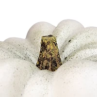 14" White Flat Round Pumpkin Tabletop Décor