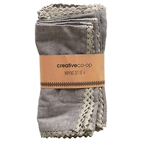 Hello Honey® Gray Square Cotton Lace Napkins, 4ct.