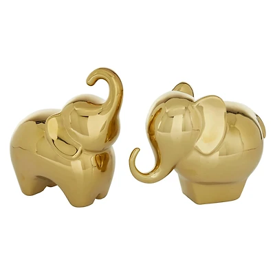 The Novogratz 7" Gold Contemporary Elephant Sculpture Set