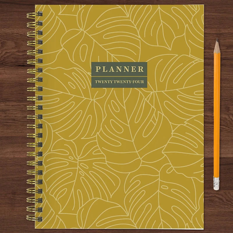 TF Publishing 2024 Golden Foliage Medium Weekly Monthly Planner