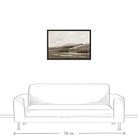 Warm Landscape 31.73" x 21.73" Black Framed Canvas