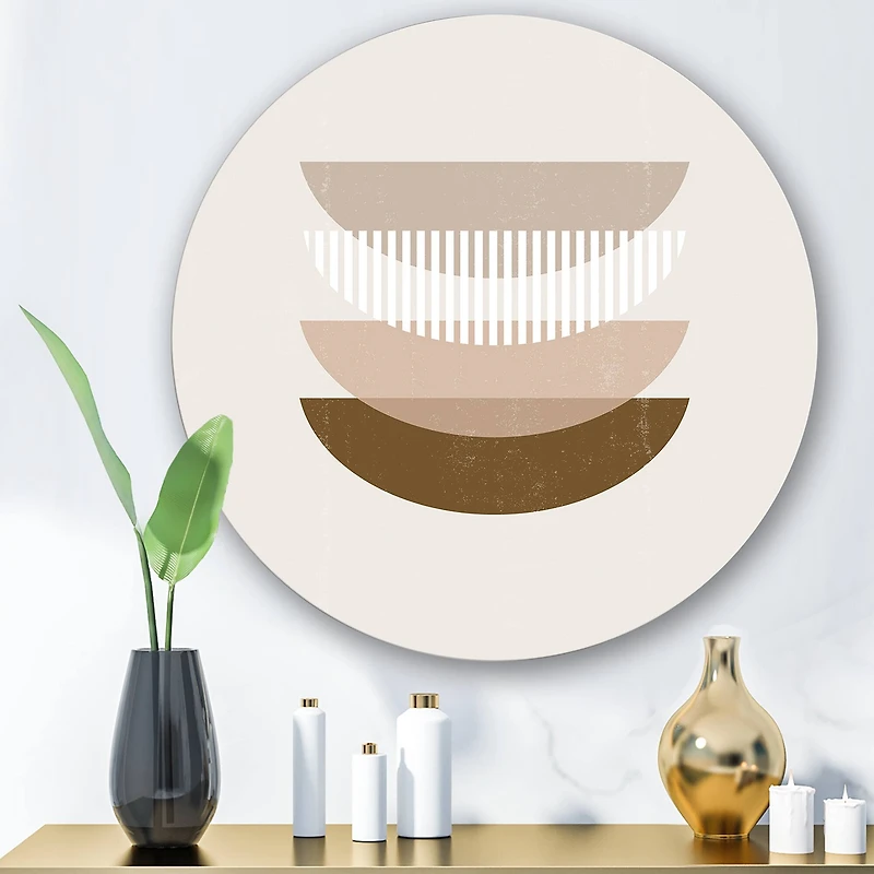 Designart - Abstract Sun Moon Geometric Print III