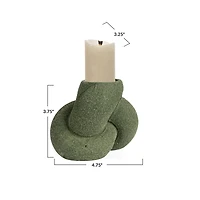 Hello Honey® 4" Green Stoneware Tealight & Taper Candle Holder
