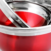 Oster Rosamond Red Stainless Steel Mixing Bowl Set