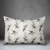 White Pine & Birds Throw Pillow