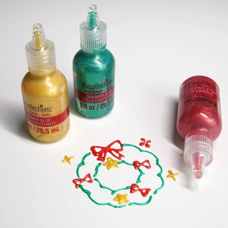 Red, Green & Gold Shimmer Glue Set by Recollections™