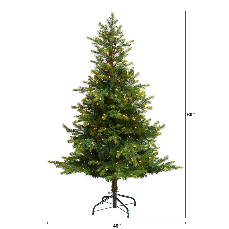 5ft. Pre-Lit North Carolina Spruce Artificial Christmas Tree, Clear Lights