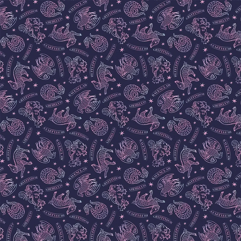 Harry Potter Mystical Houses Precut Cotton Fabric
