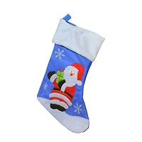 15" Blue & Red Santa Claus Christmas Stocking