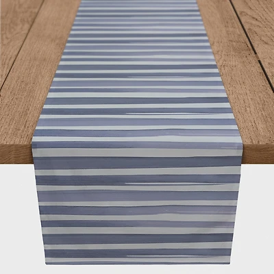 Watercolor Stripes Cotton Twill Runner