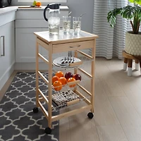 Organize It All 3-Tier Basket & Drawer Kitchen Cart
