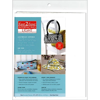 C&T Publishing Light Fast2Fuse Fusible Interfacing, 15" x 18"