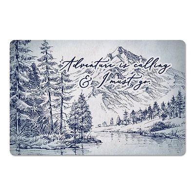 Mountaforest Drawing Blue  27x18 Floor Mat