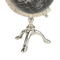 12" Rustic Black Globe with Silver Aluminum Stand