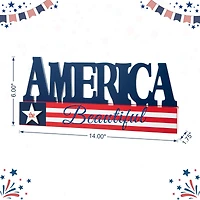 Glitzhome® 14" Wide America the Beautiful Tabletop Décor