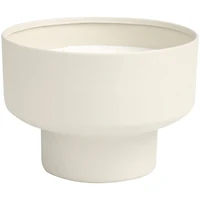 White Wax White Sage Scented Candle with Elevated Matte Light Gray Container