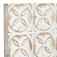 48" White Wood Traditional Abstract Wall Décor Set