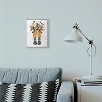 Stupell Industries Fall Foliage in Boots Gray Framed Wall Art