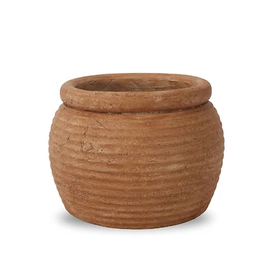 8"  Terra Cotta Ribbed Ceramic Pot by Ashland®