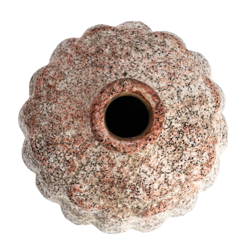 Hello Honey® Cream Terra Cotta Vase with Raised Rectangle Pattern Set