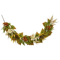 5ft. Flowers with Wheat Artificial Fall Harvest Garland
