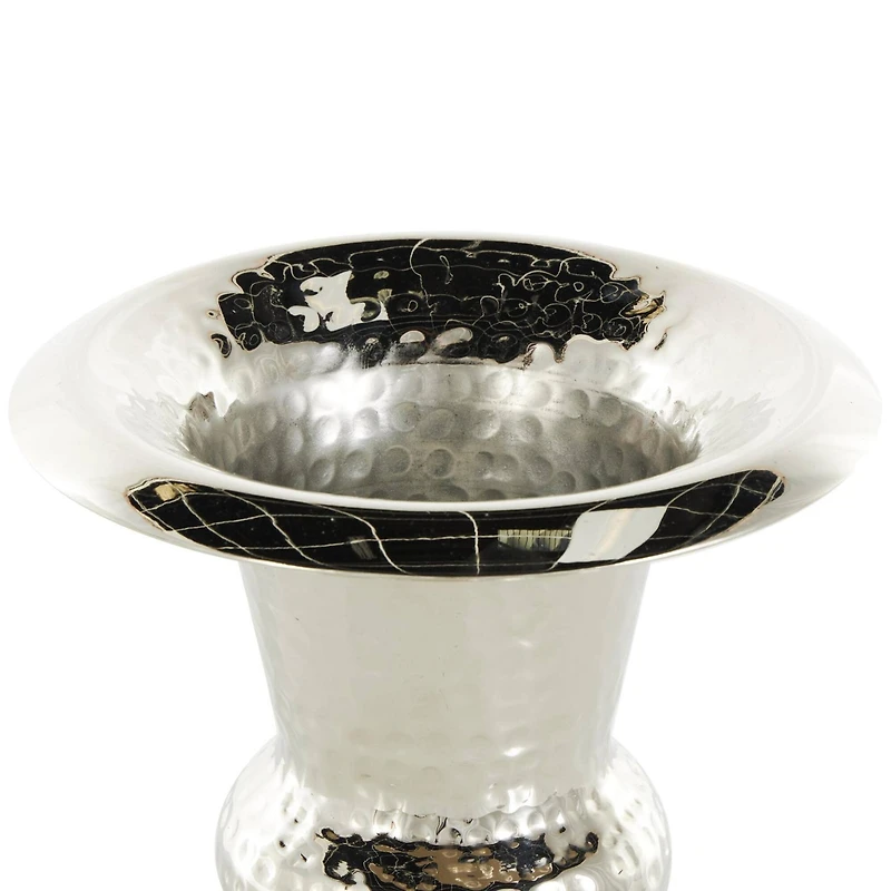 Silver Aluminum Goblet Inspired Hammered Vase