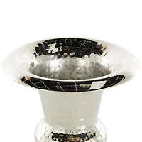 Silver Aluminum Goblet Inspired Hammered Vase