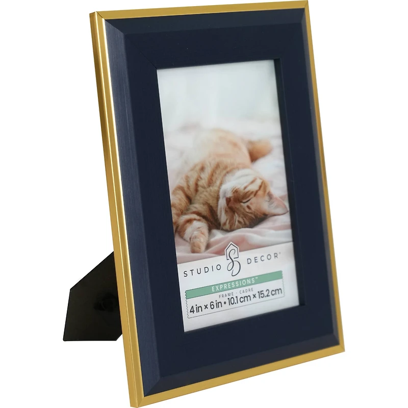 Expressions™ Navy Blue Frame with Gold Trim by Studio Décor