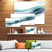 Designart - Fractal Lines Grey Blue